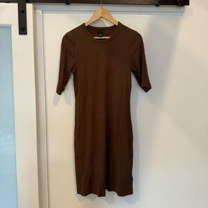 Gap brown ribbed tshirt dress